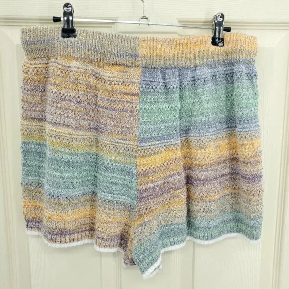 Universal Thread Matching Knit Set XL Top/L Shorts Orange/Blue